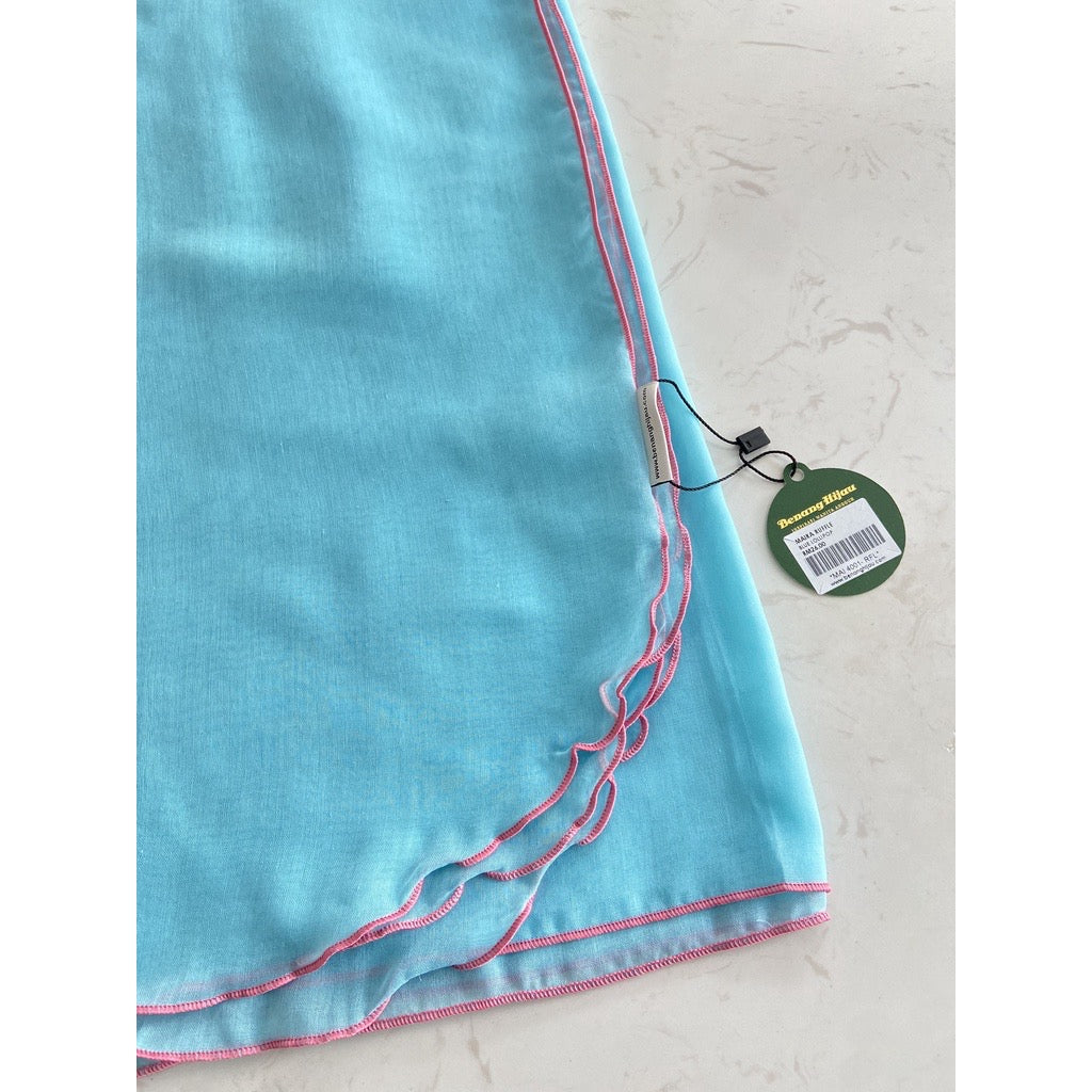 Tudung Bawal Maira Ruffle - Blue Lollipop