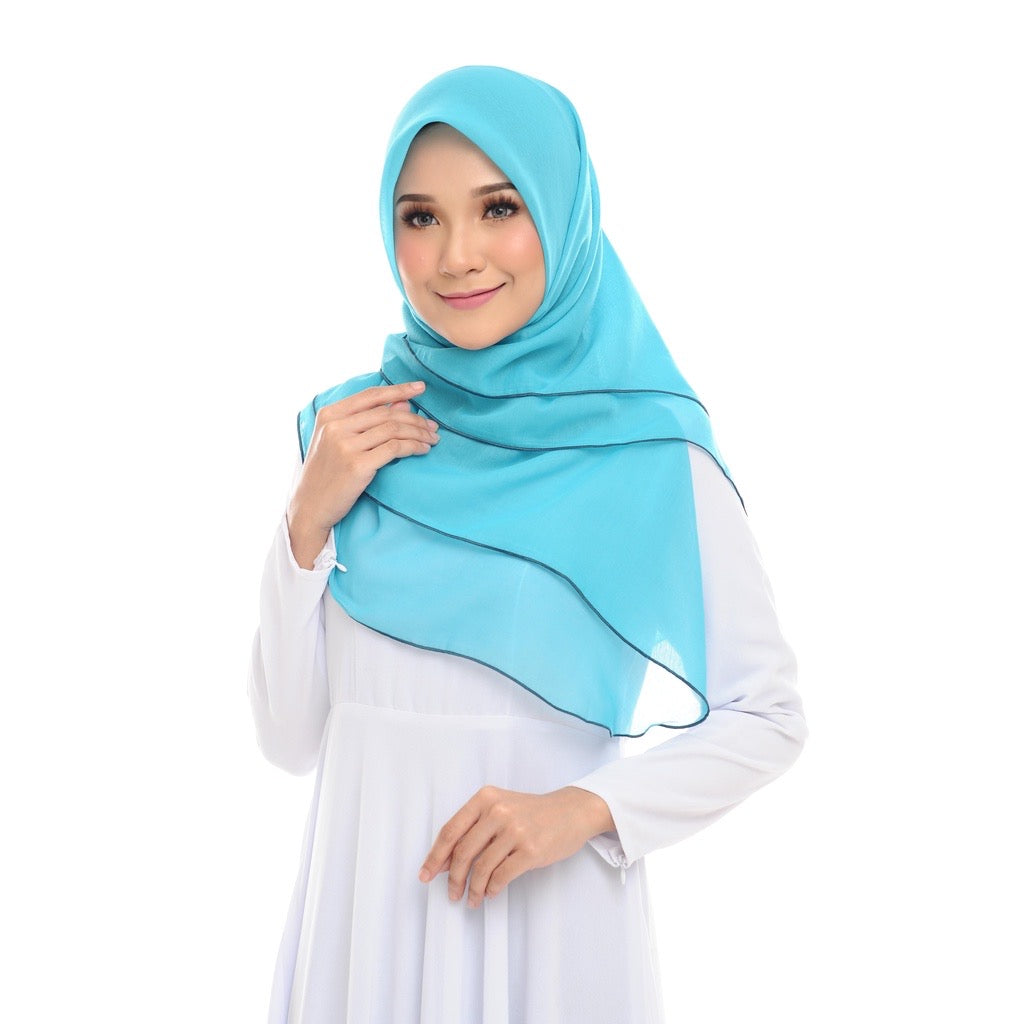 Tudung Bawal Maira Ruffle - Sky Blue
