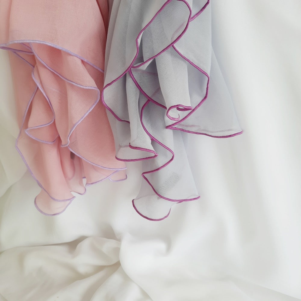 Tudung Bawal Maira Ruffle - Dapple Grey