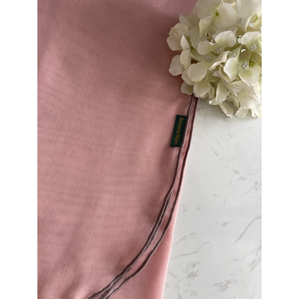 Tudung Bawal Maira Ruffle - Pearl Blush