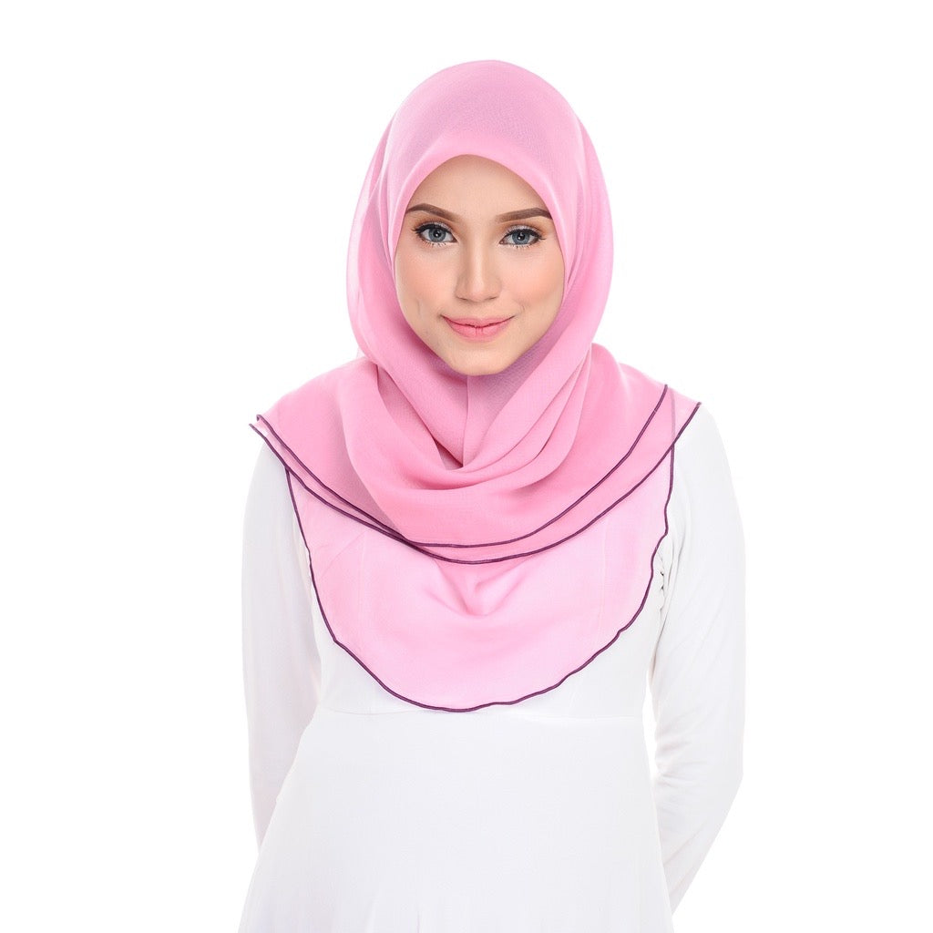 Tudung Bawal Maira Ruffle - Cashmere Rose