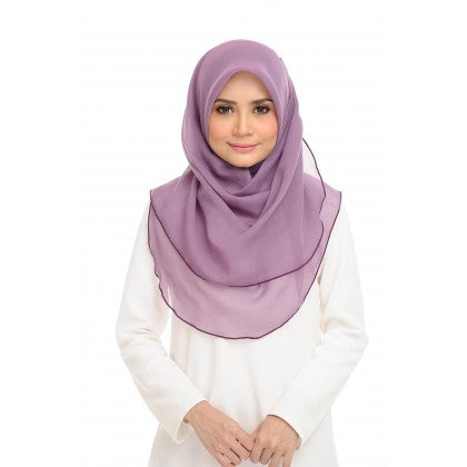 Tudung Bawal Maira Ruffle - Purply Shades