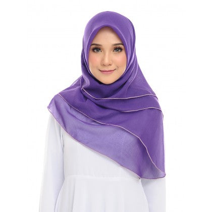 Tudung Bawal Maira Ruffle - Purply Shades