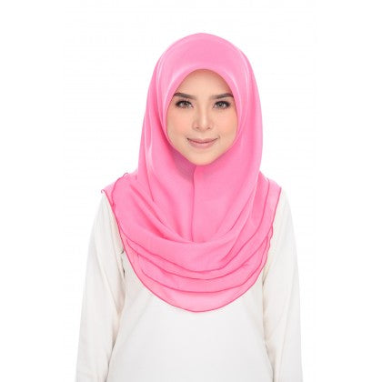 Tudung Bawal Maira Ruffle - Pinky Shades