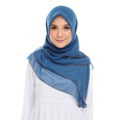 Tudung Bawal Maira Ruffle - Bluish Shades