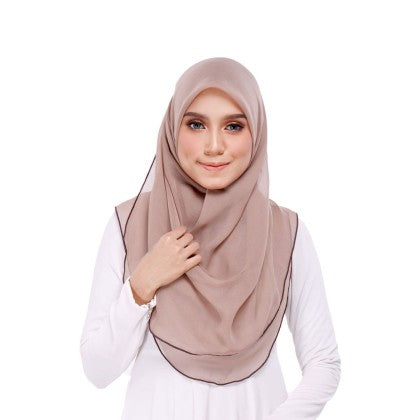 Tudung Bawal Maira Ruffle - Sandy Shades