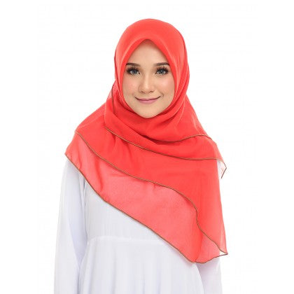 Tudung Bawal Maira Ruffle - Pinky Shades