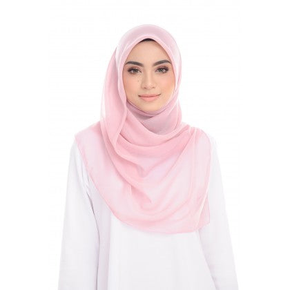 Tudung Bawal Maira Square - Pinky Shades