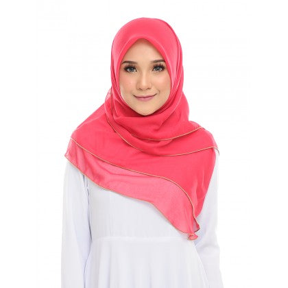 Tudung Bawal Maira Ruffle - Pinky Shades