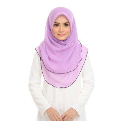 Tudung Bawal Maira Ruffle - Purply Shades