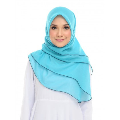 Tudung Bawal Maira Ruffle - Bluish Shades