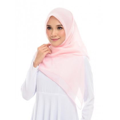 Tudung Bawal Maira Square - Pinky Shades