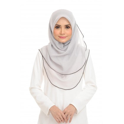 Tudung Bawal Maira Ruffle - Cloudy Shades