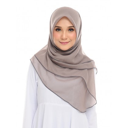 Tudung Bawal Maira Ruffle - Cloudy Shades