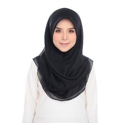 Tudung Bawal Maira Ruffle - Midnight Shades