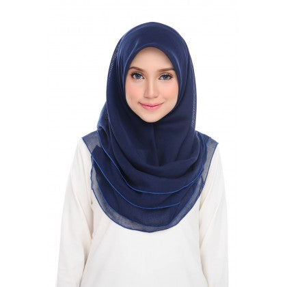 Tudung Bawal Maira Ruffle - Bluish Shades