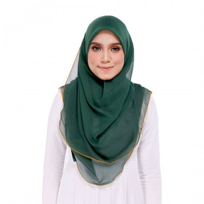 Tudung Bawal Maira Ruffle - Leafy Shades