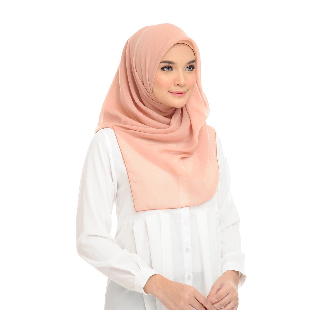 Tudung Bawal Maira Square - Cream Tan