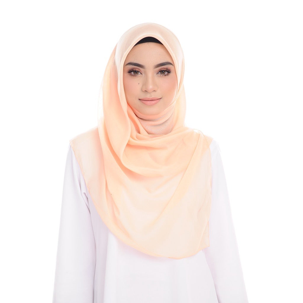 Tudung Bawal Maira Square - Tender Peach