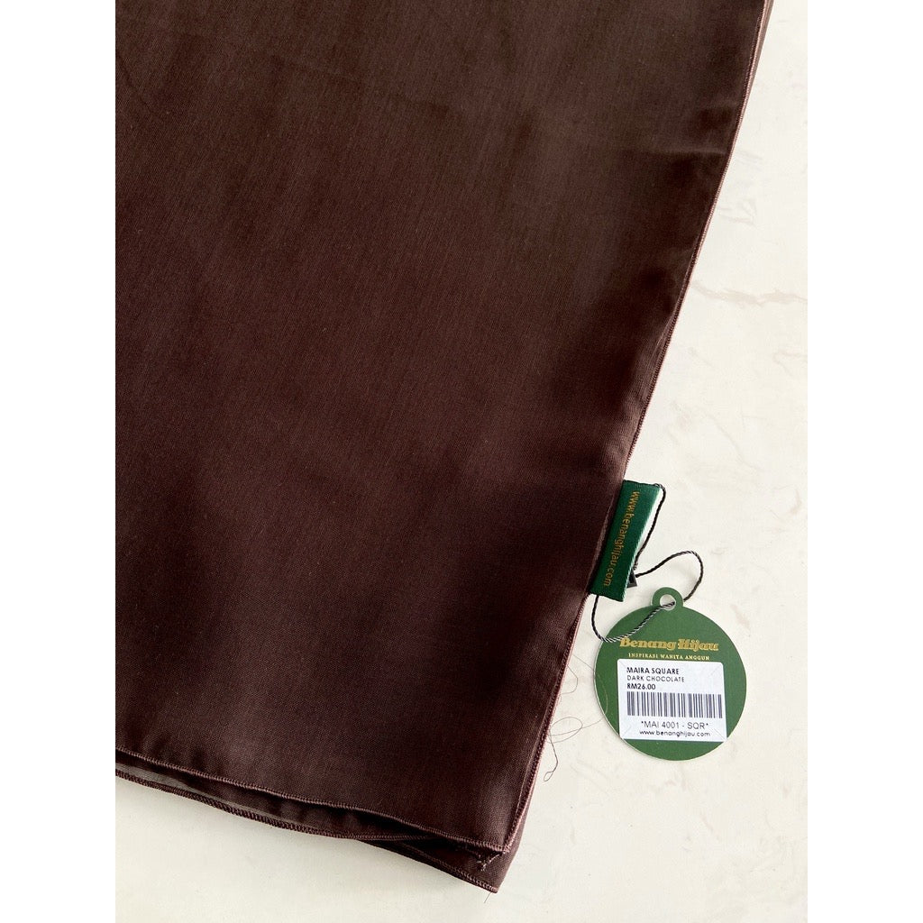 Tudung Bawal Maira Square - Dark Chocolate
