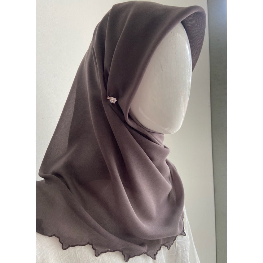 Bawal Sulam Seroja - 19 Dark Grey