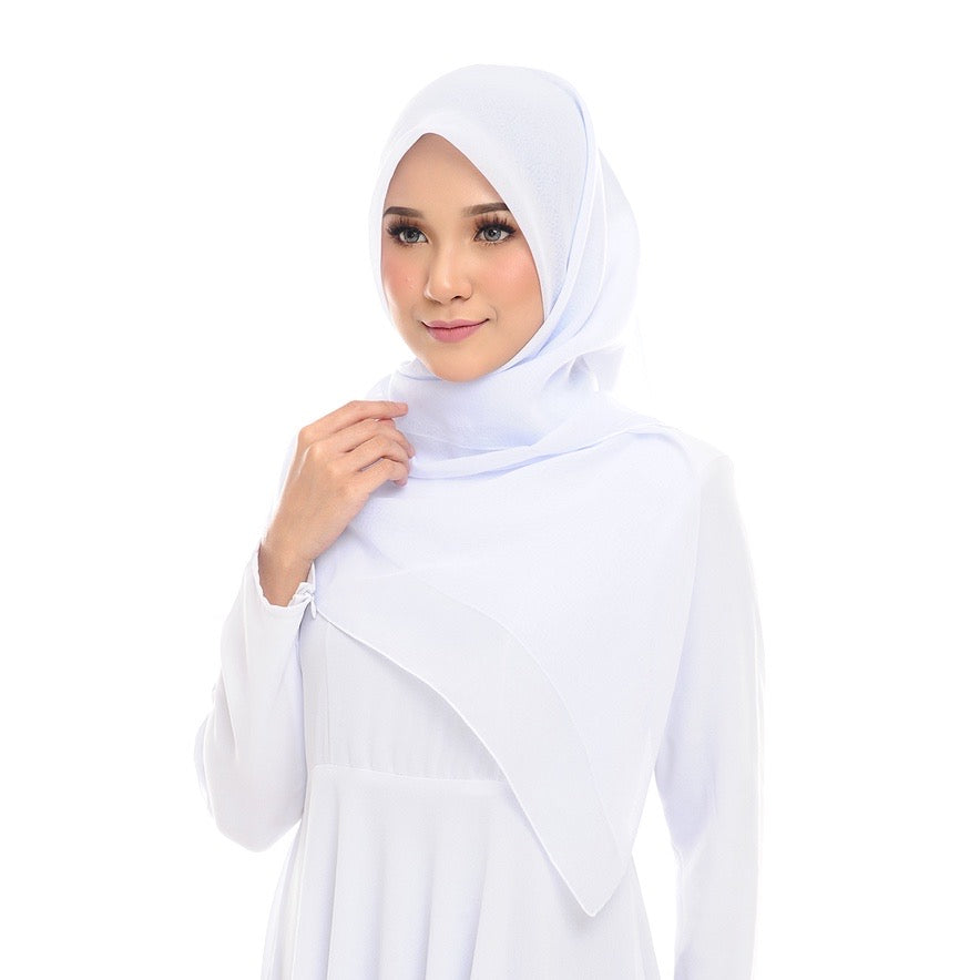 Tudung Bawal Maira Square - White