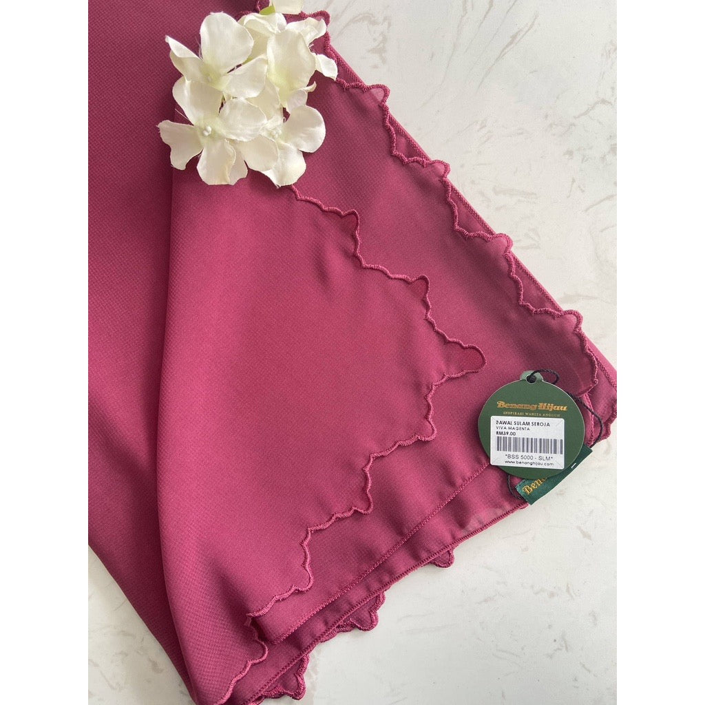 Bawal Sulam Seroja - Viva Magenta