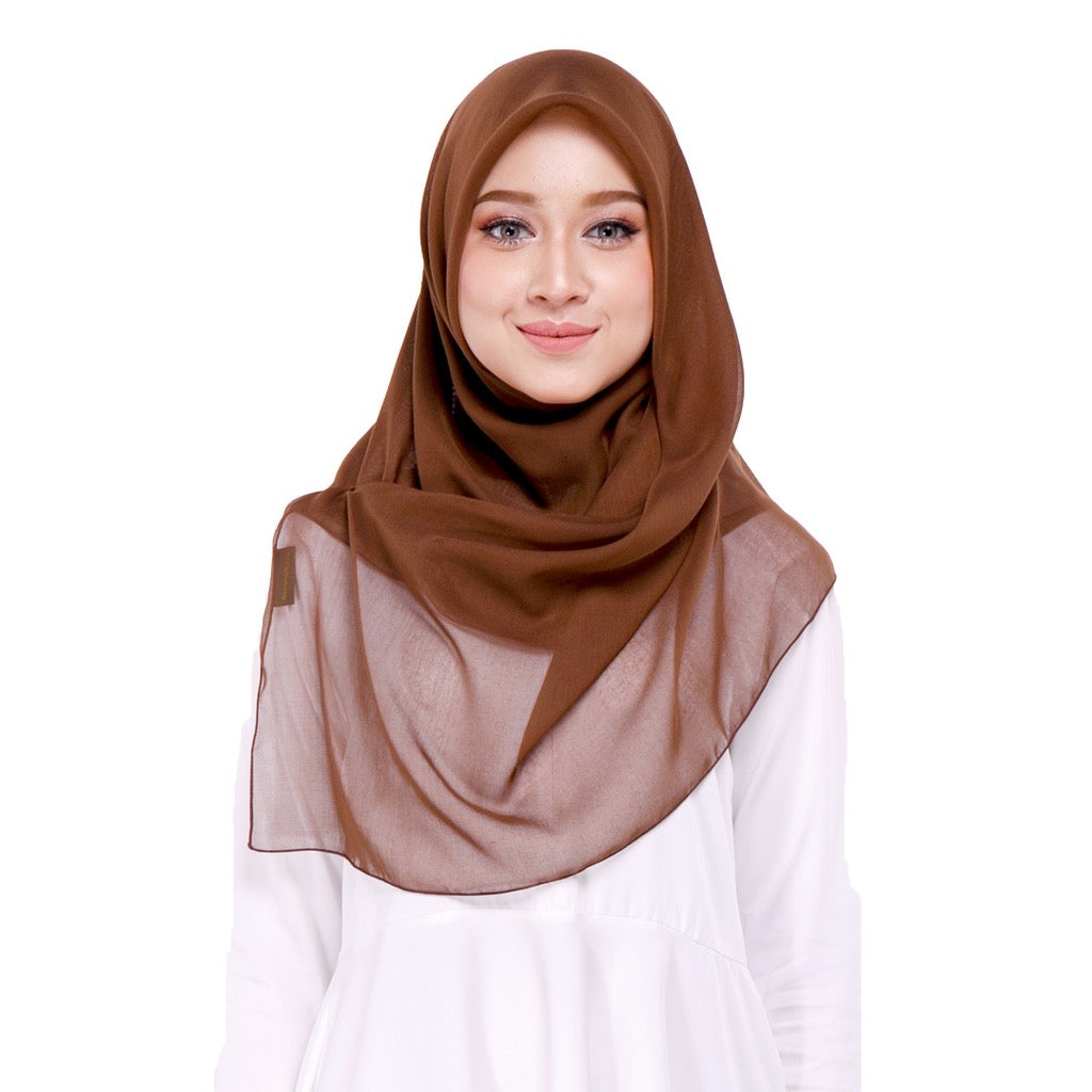 Tudung Bawal Maira Square - Chocolate Chip