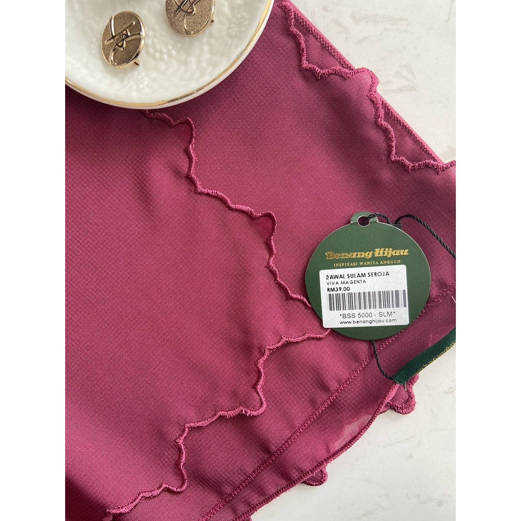 Bawal Sulam Seroja - Viva Magenta