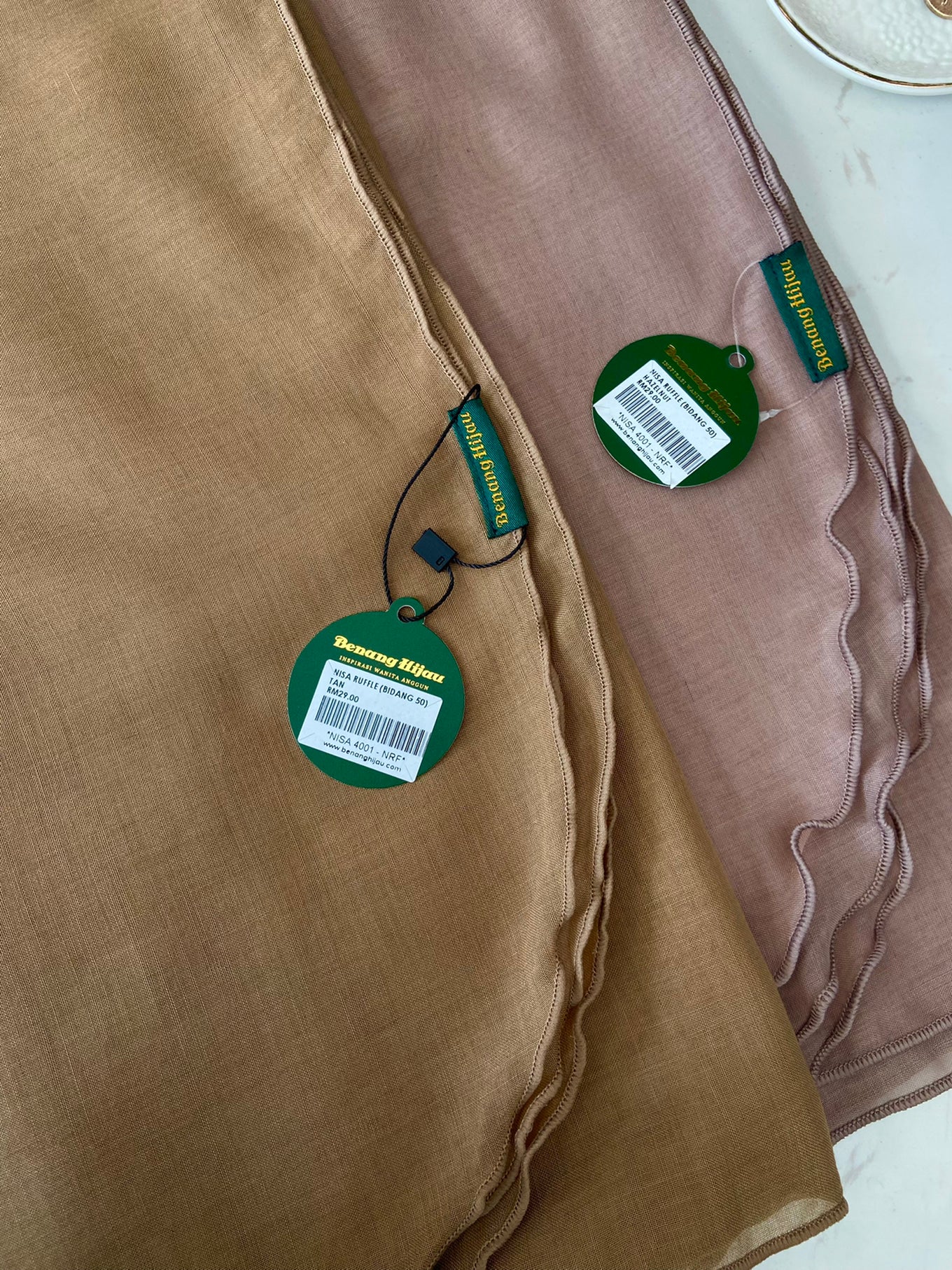 Tudung Bawal Nisa Ruffle - 18 Tan