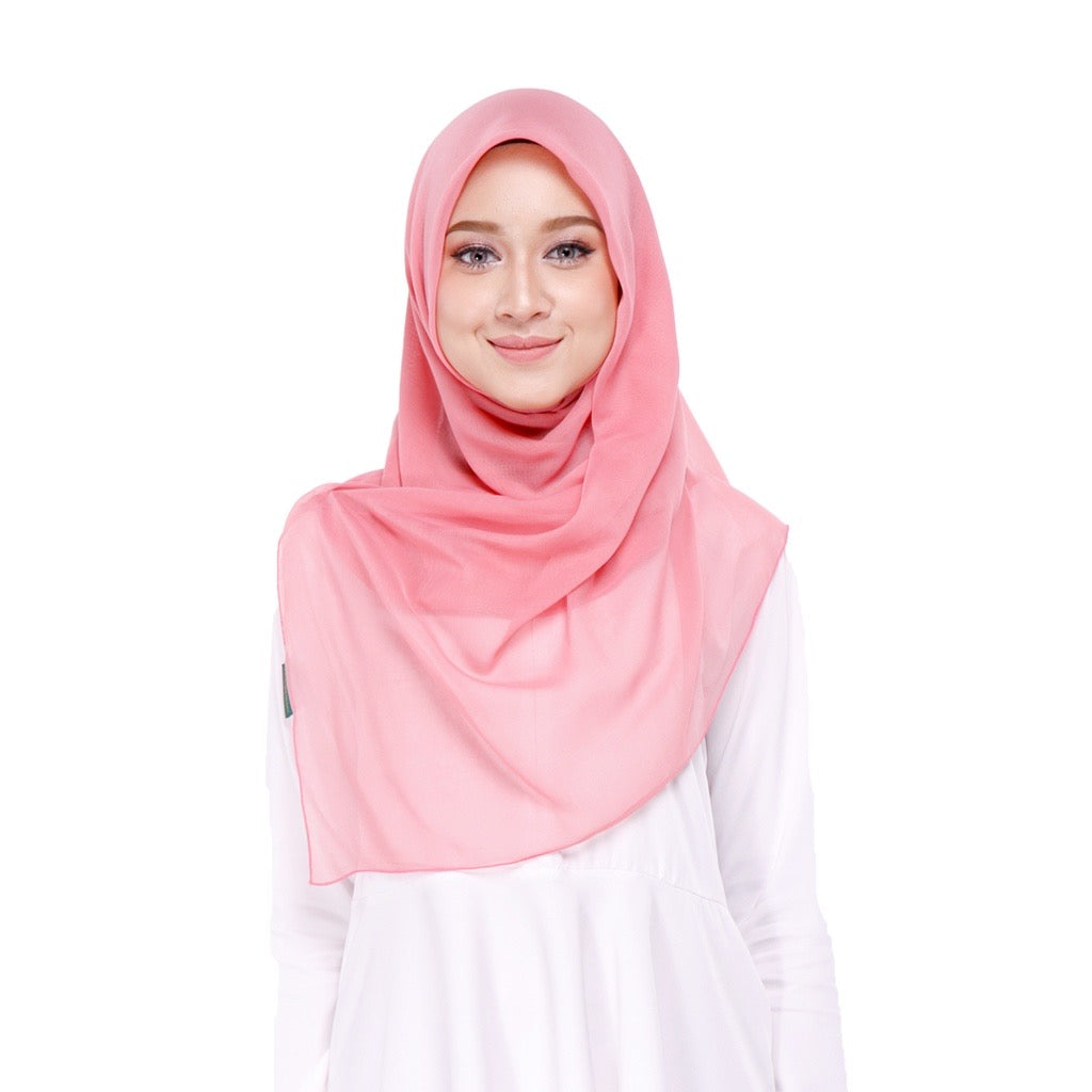 Tudung Bawal Maira Square - Flamingo Pink