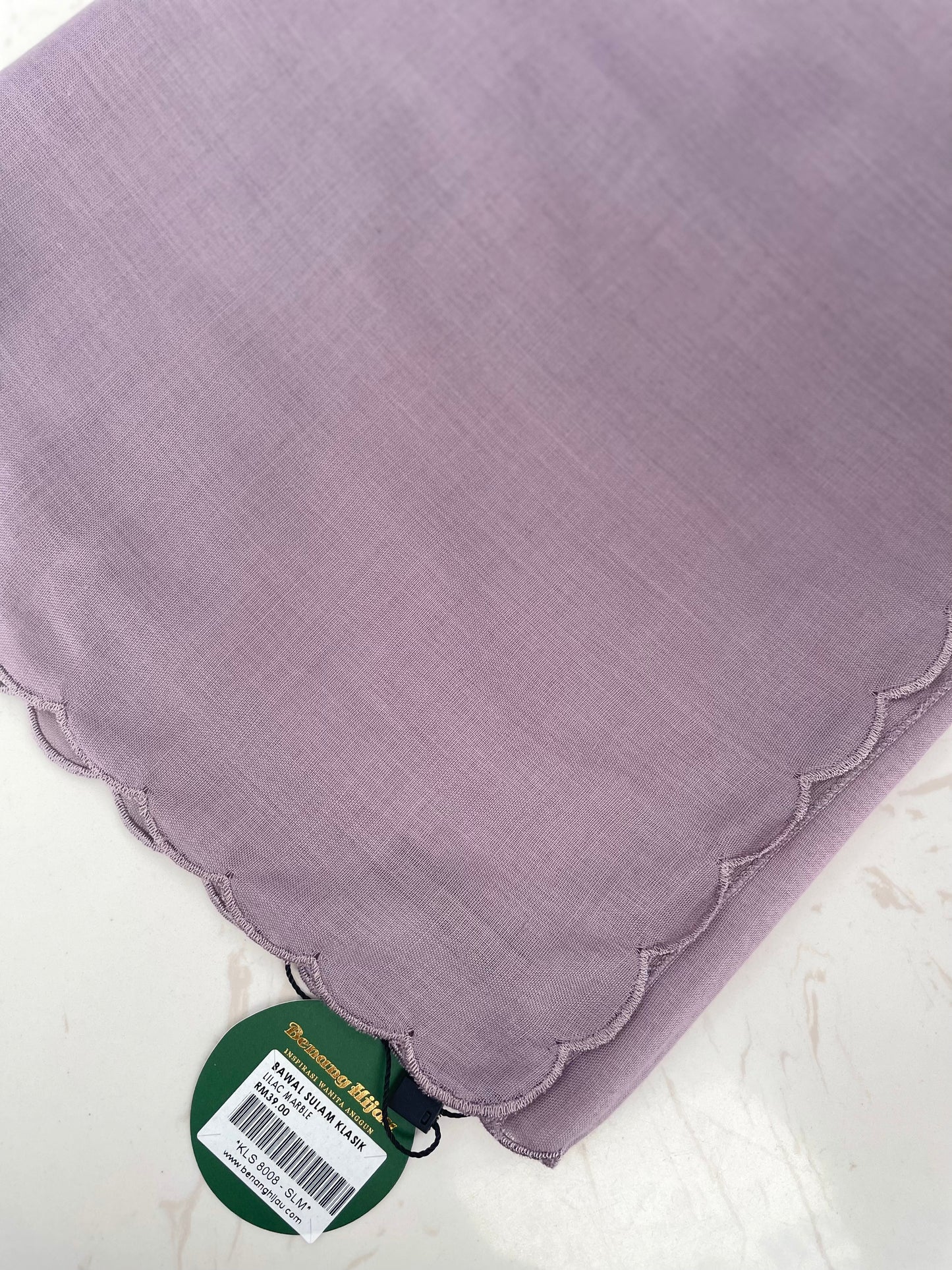 19 Bawal Sulam Klasik - Lilac Marble