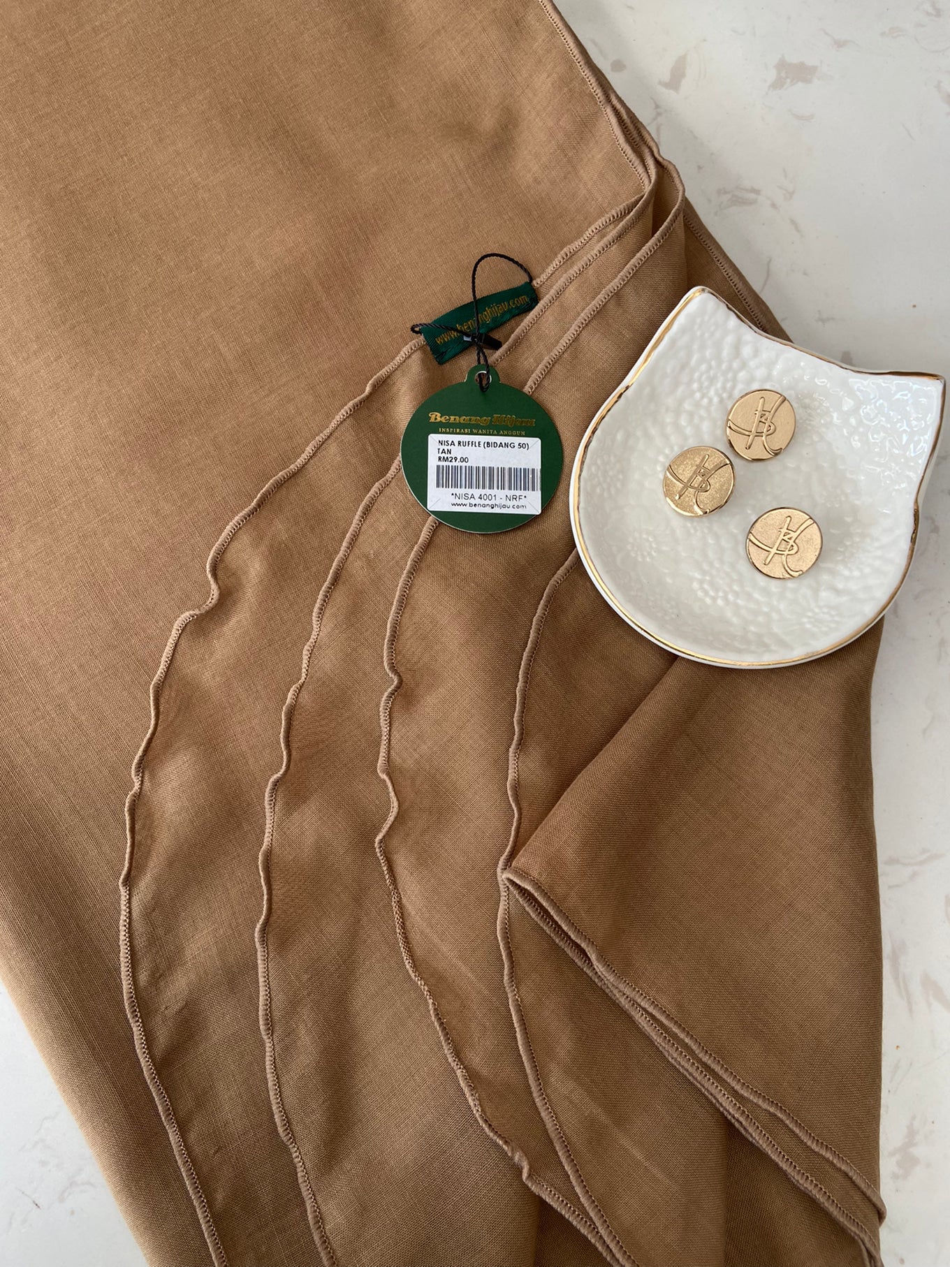 Tudung Bawal Nisa Ruffle - 18 Tan