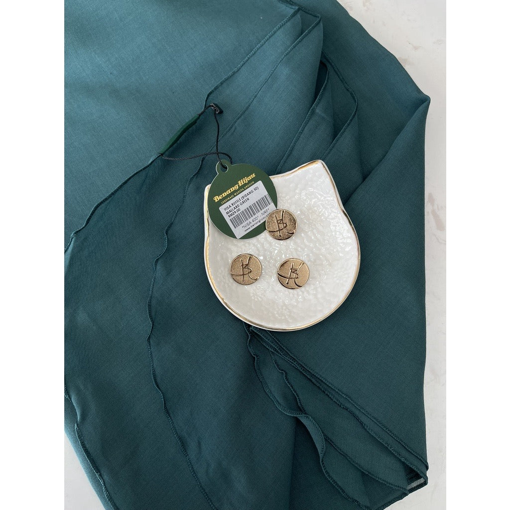 Tudung Bawal Nisa Ruffle - 78 Mallard Green