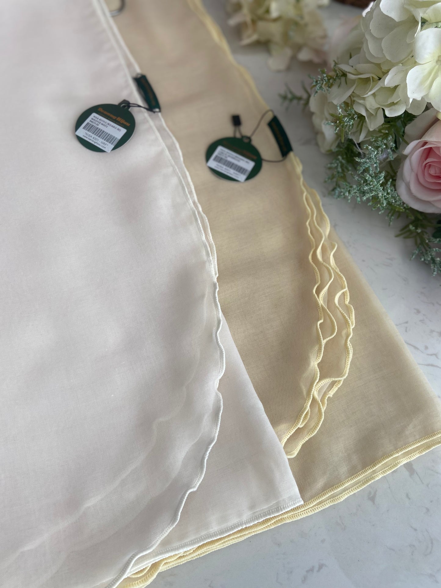 Tudung Bawal Nisa Ruffle - 11 Lemon Meringue