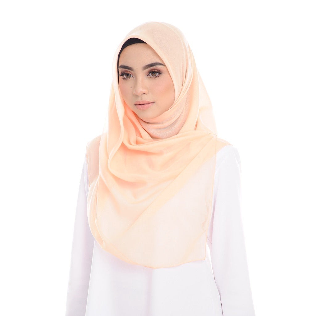 Tudung Bawal Maira Square - Tender Peach