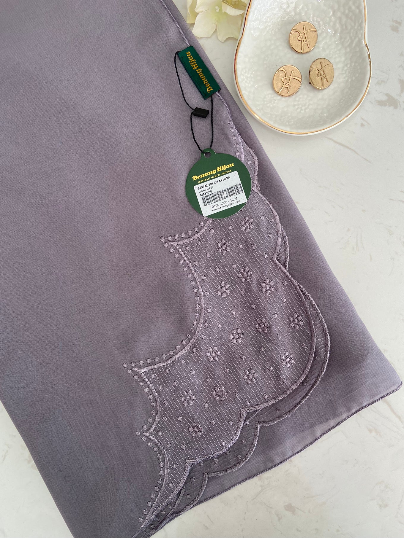 Bawal Sulam Kejora - Light Grey