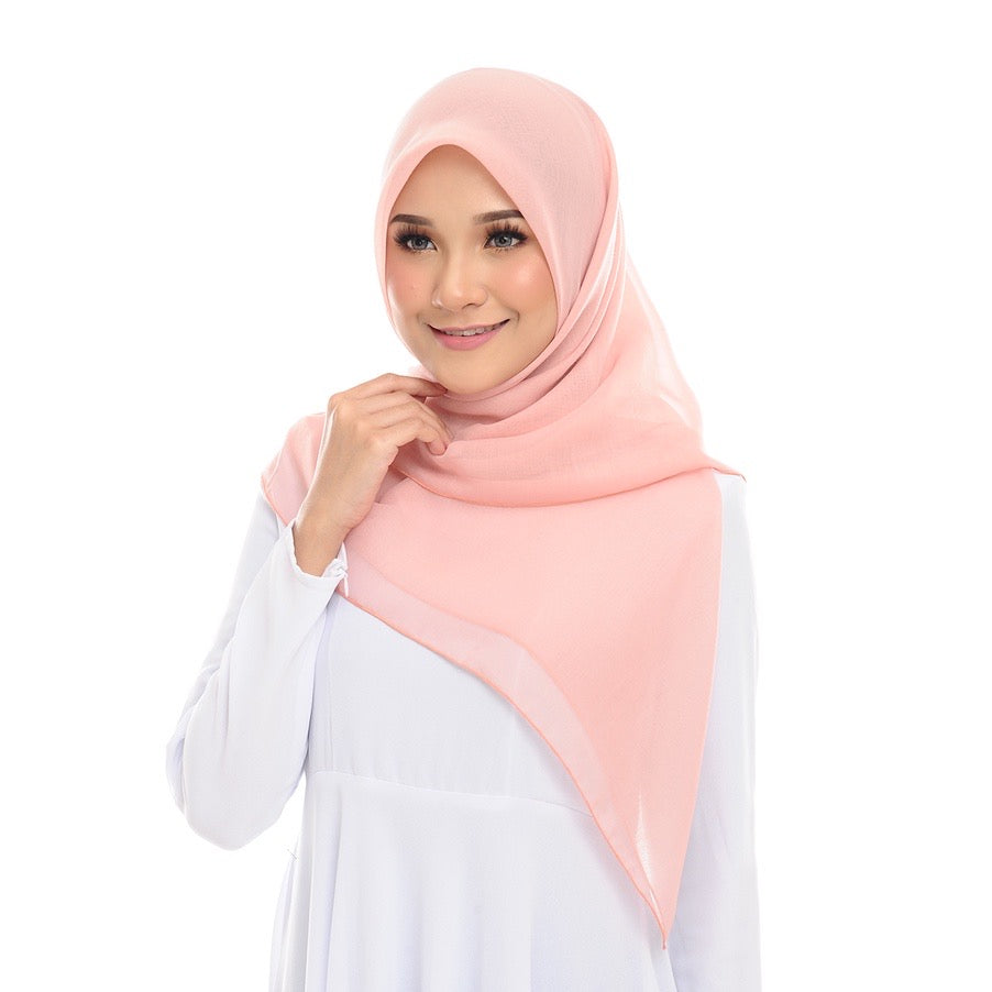 Tudung Bawal Maira Square - Blush Nude