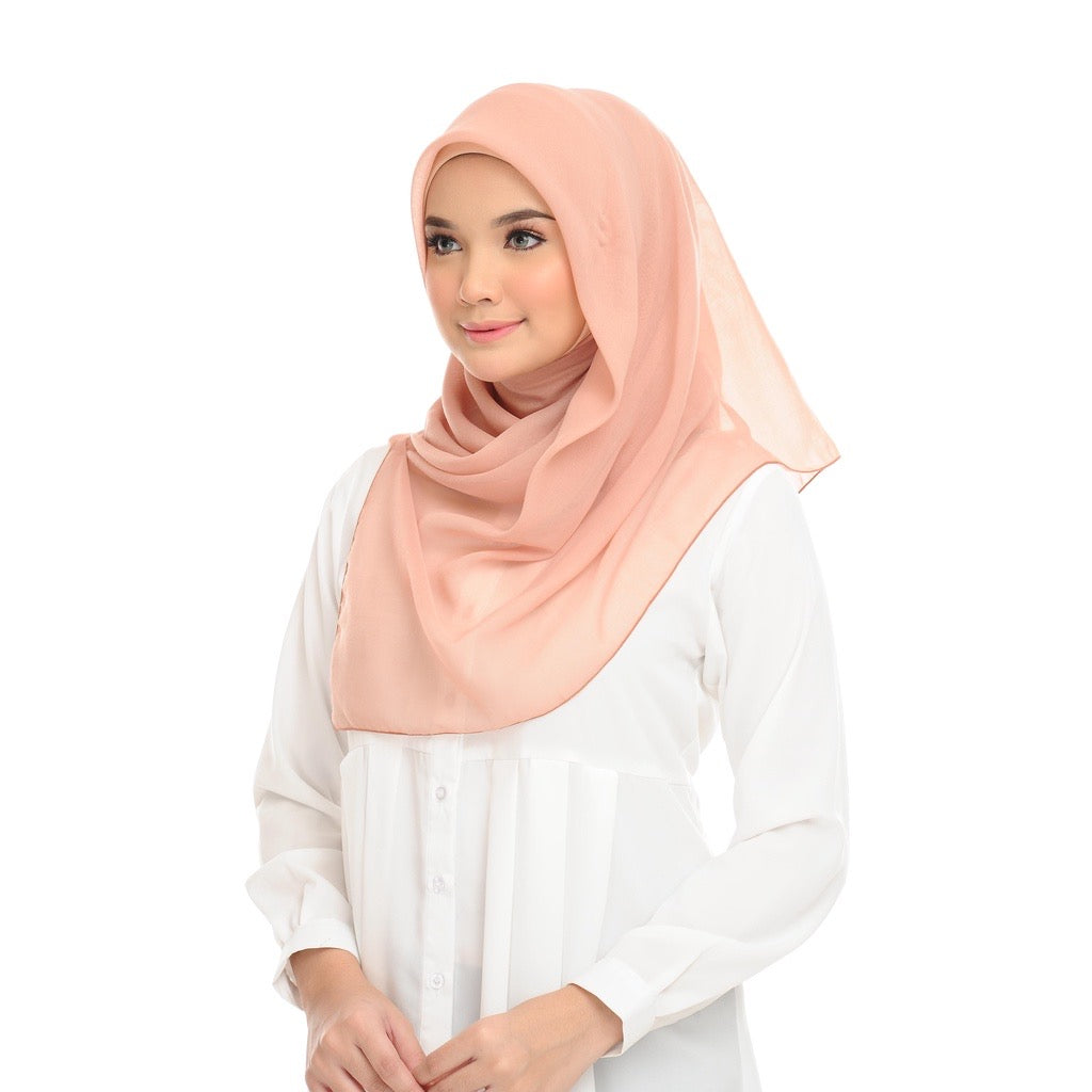 Tudung Bawal Maira Square - Cream Tan