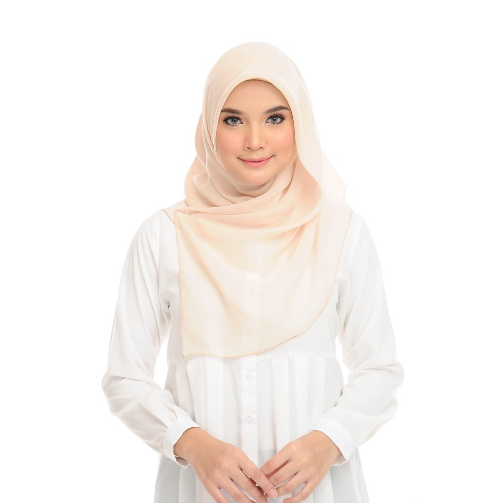 Tudung Bawal Maira Square - White Smoke