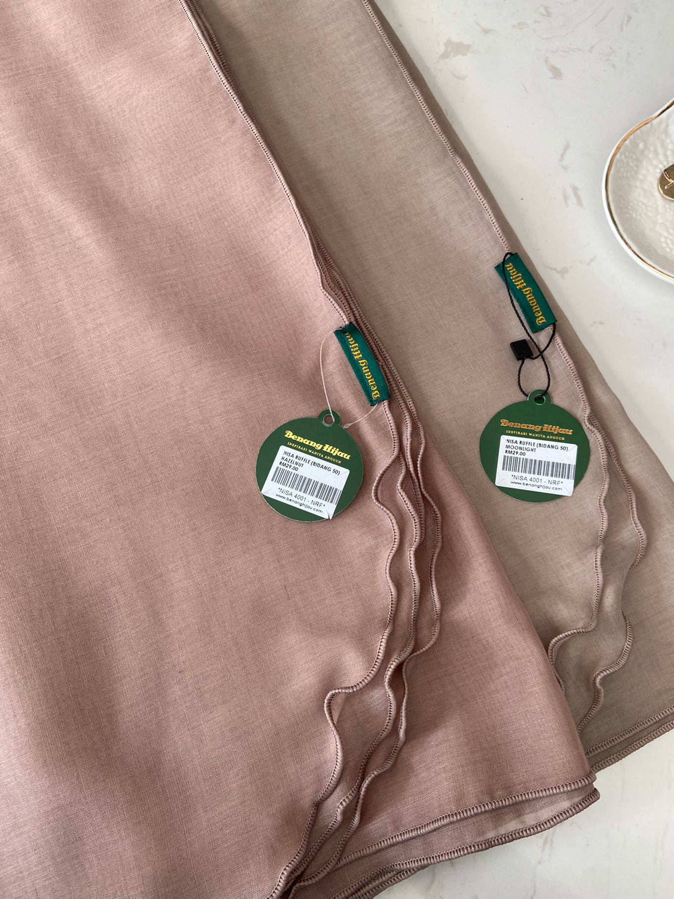 Tudung Bawal Nisa Ruffle - 14 Hazelnut