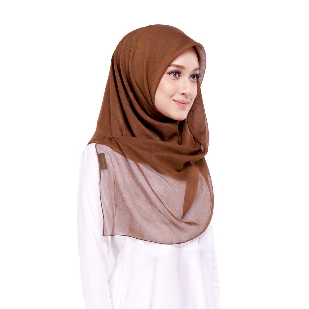 Tudung Bawal Maira Square - Chocolate Chip