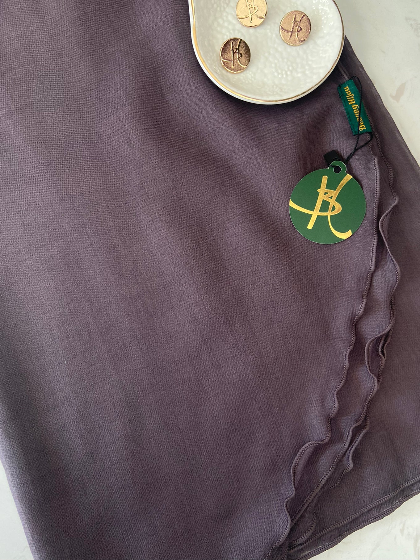 Tudung Bawal Nisa Ruffle - 60 Twilight Mauve