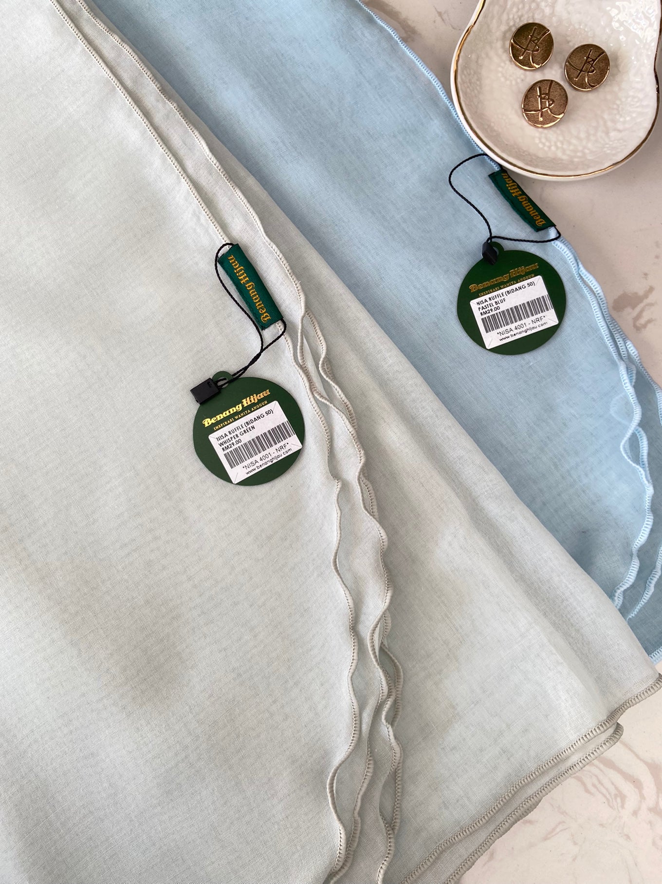 Tudung Bawal Nisa Ruffle - 54 Whisper Green