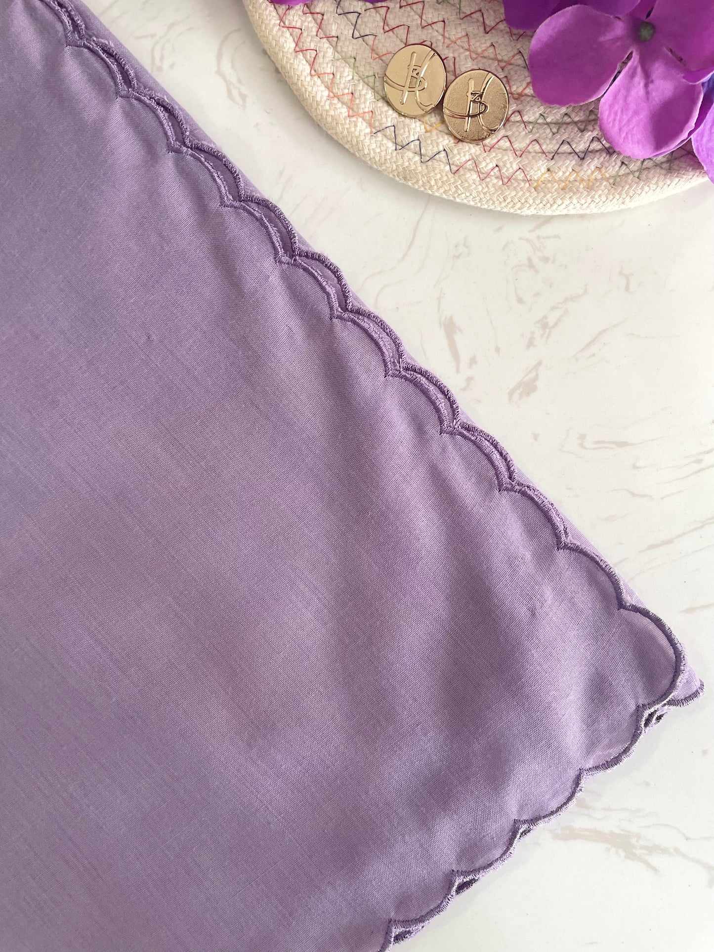 20 Bawal Sulam Klasik - Lavender Frost