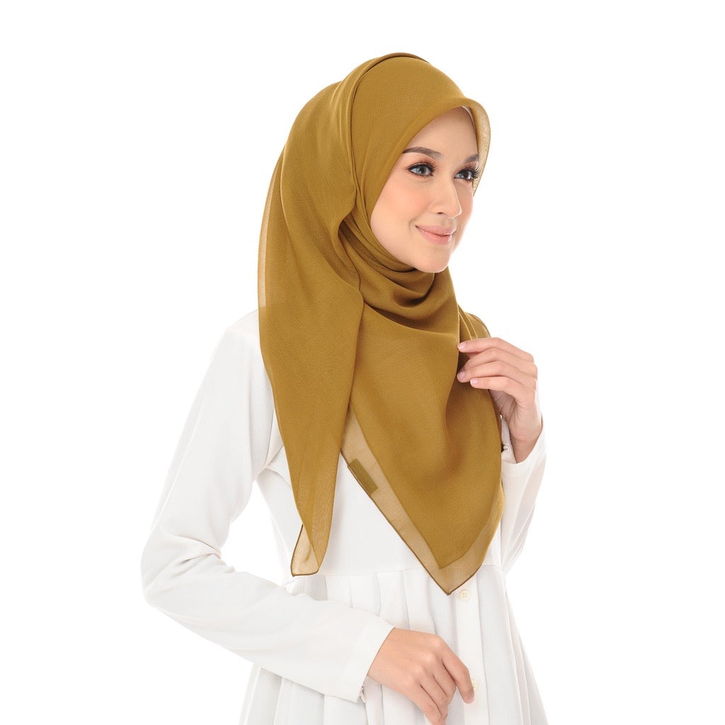 Tudung Bawal Maira Square - Gold