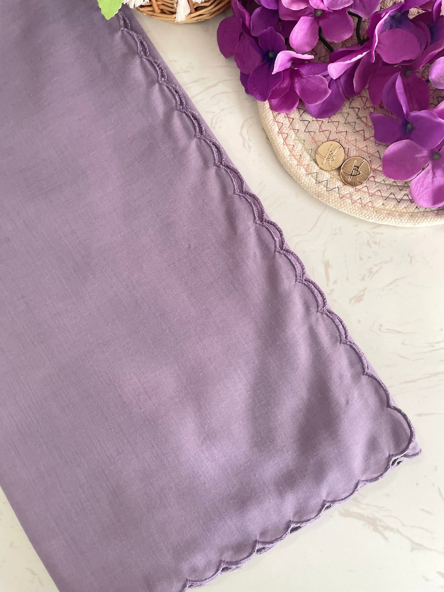 20 Bawal Sulam Klasik - Lavender Frost