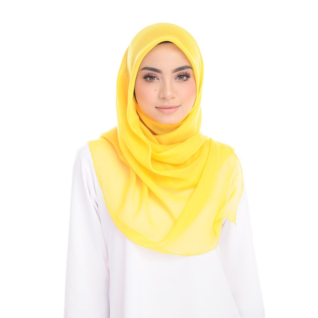 Tudung Bawal Maira Square - Yellow