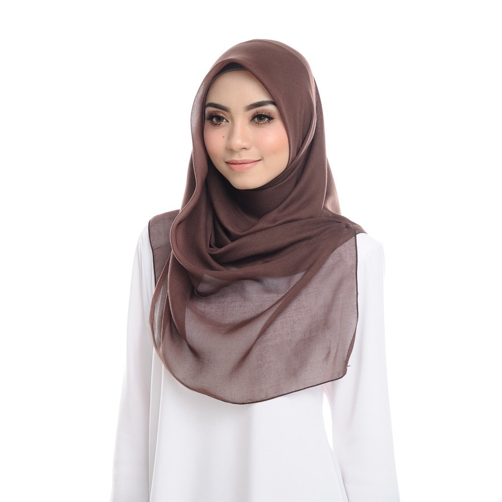 Tudung Bawal Maira Square - Dark Chocolate