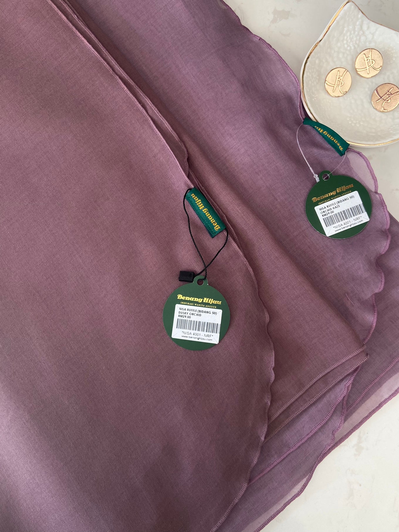 Tudung Bawal Nisa Ruffle - 66 Dusky Orchid